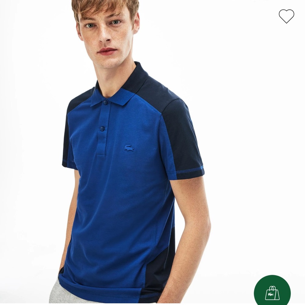 Lacoste Men's Navy and Royal Blue Polo Shirt